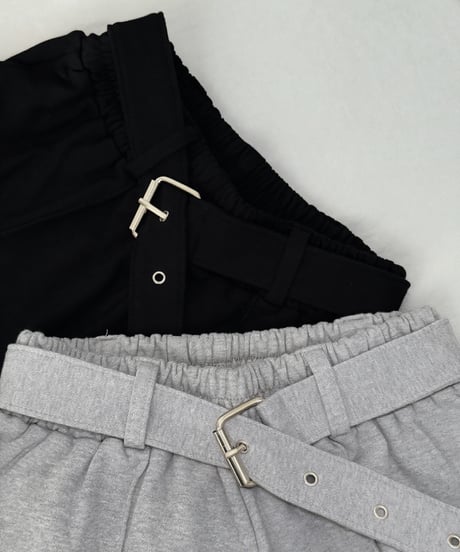 【Nalm.】belted sweat pants /black