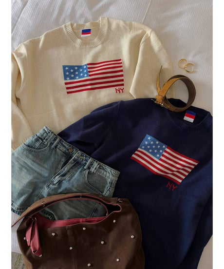 NY lettering knit / cream