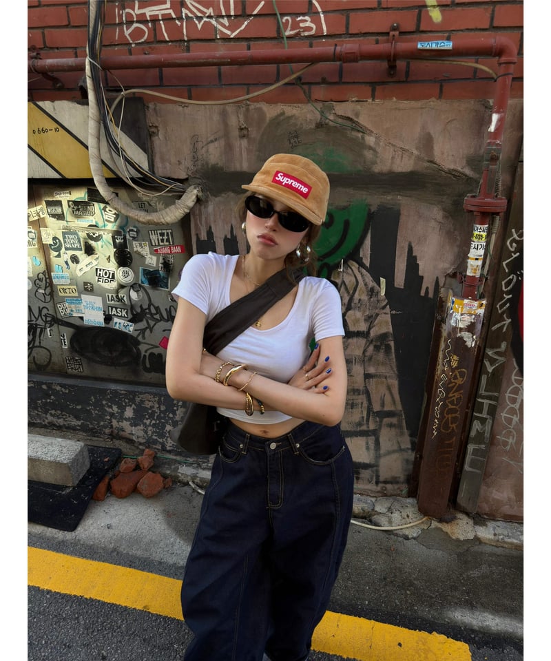 再入荷】 barrel leg wide denim / deep navy | Nalm.