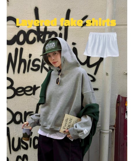 【数量限定再入荷】layered fake shirts