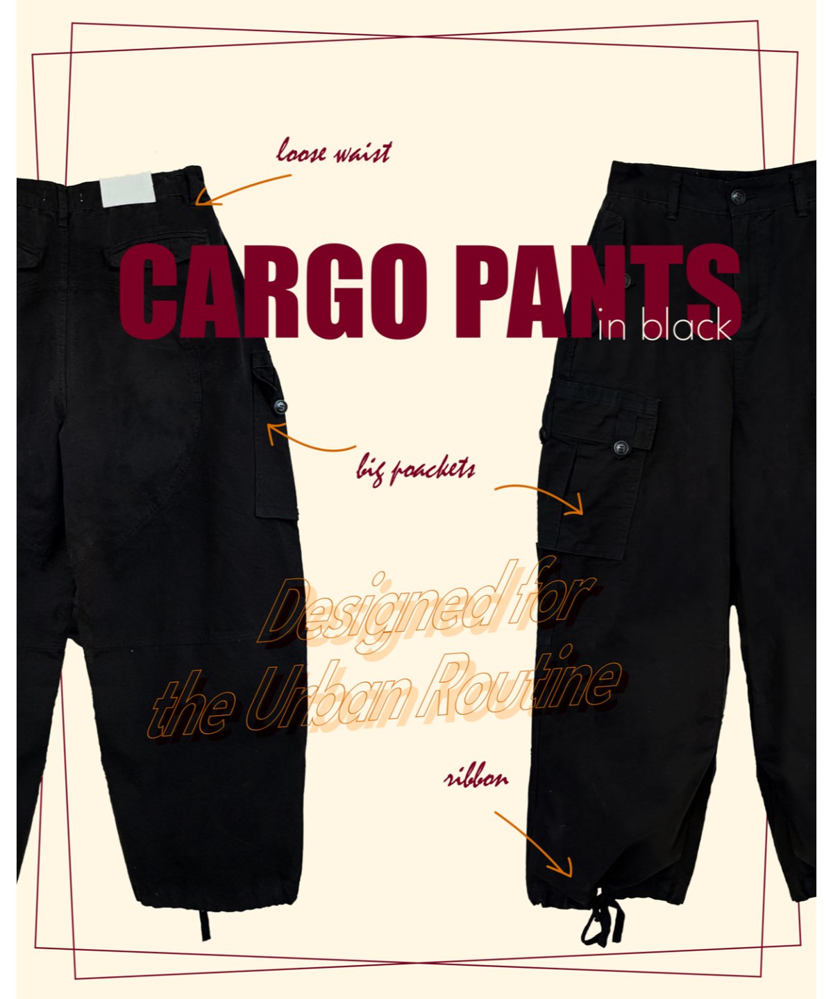 cotton wide cargo pants | Nalm. cotton wide cargo pants | Nalm.