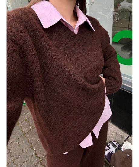 marshmallow knit set up / brown