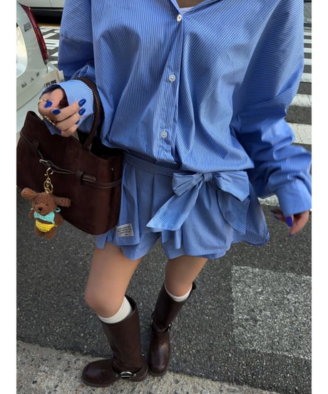 city striped shirt set-up / blue