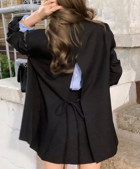 semi-pleated skirt pants/black