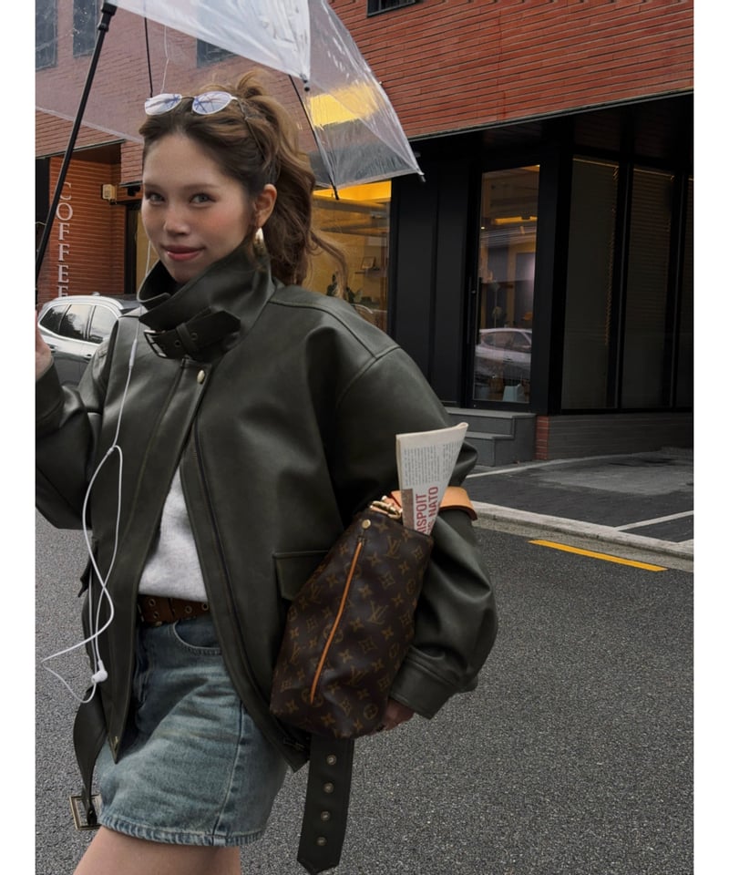 ジャケット・アウター Nalm. vintage leather jacket / khaki Nalm. vintage leather jacket / khaki | Nalm.