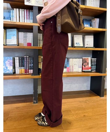 burgundy cotton pants