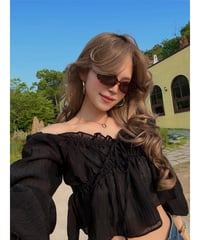 【再入荷】sheer fairy blouse /black