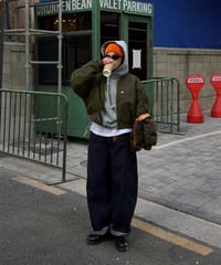 【再入荷】 barrel leg wide denim / deep navy