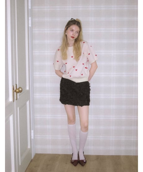 flower charming skirt / black