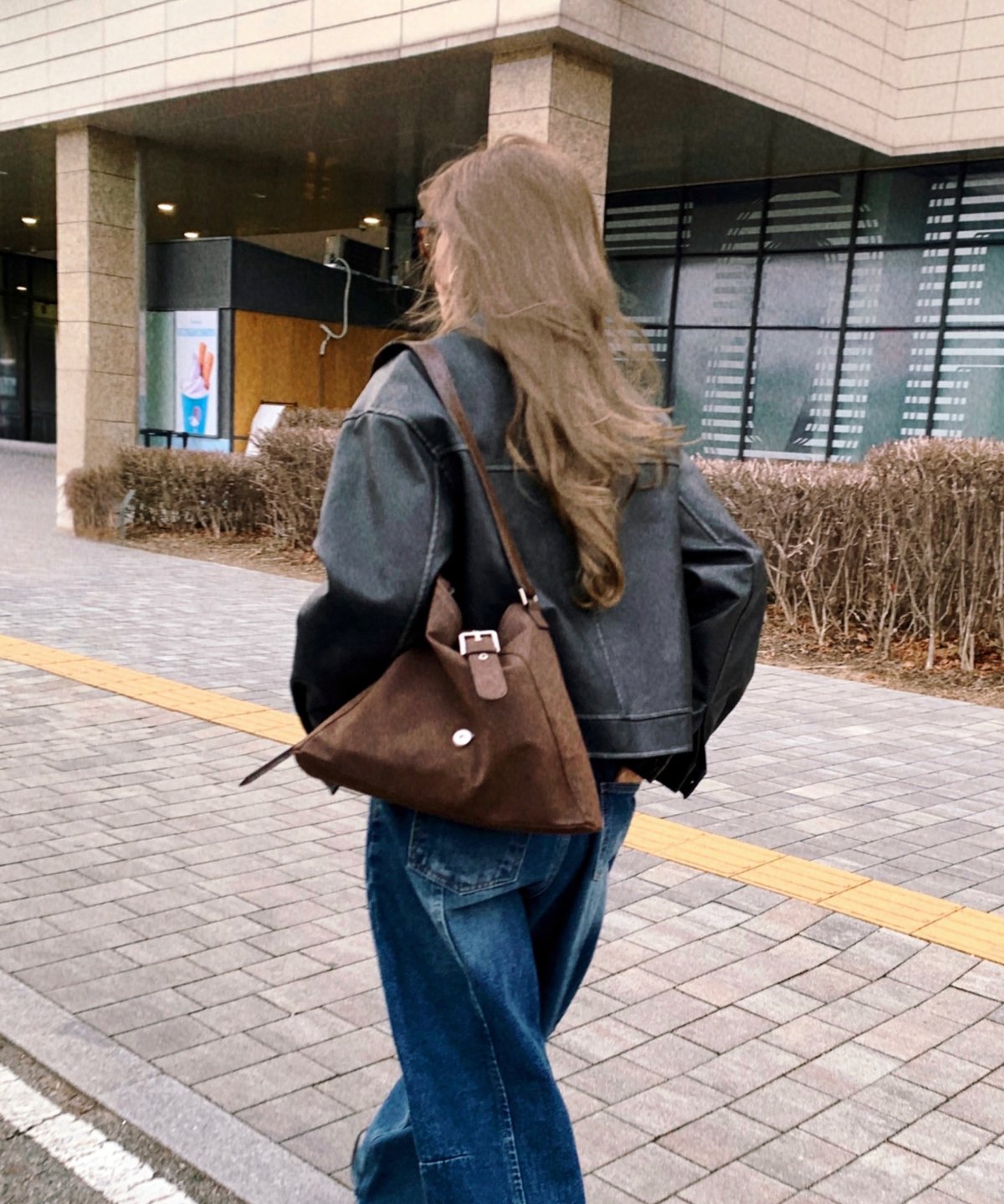 vintage leather jacket/charcoal black | Nalm.