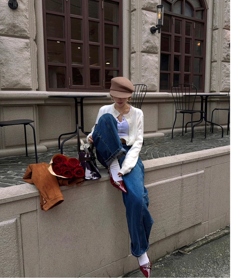 lettering mohair cardigan / ivory | Nalm.