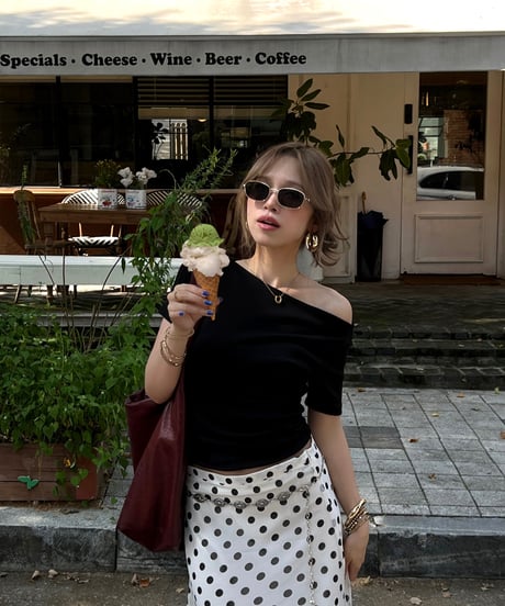 【7/14再入荷】 romantic dot frill skirt