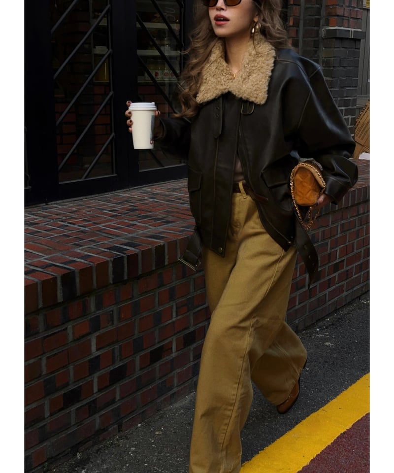 2月上旬再入荷】Nalm. vintage leather jacket / dark br