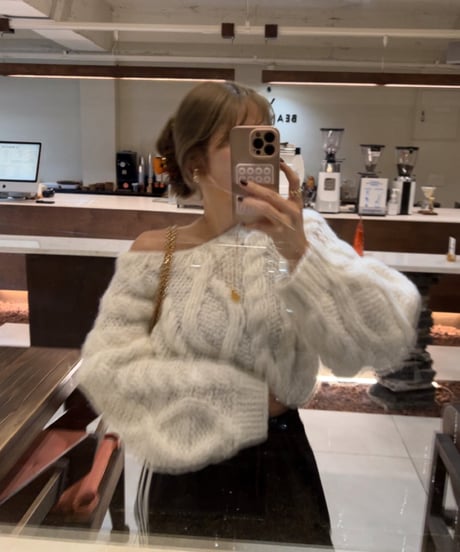 ハンドメイドニット/white