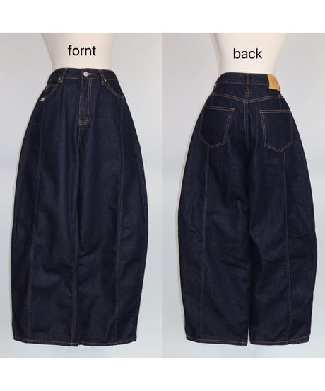 【再入荷】 barrel leg wide denim / deep navy
