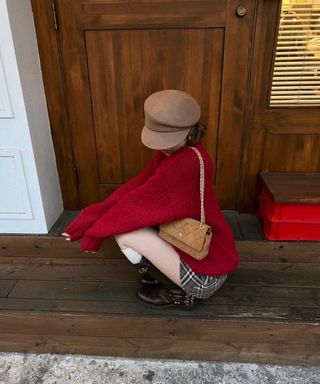 wool casquette / milk beige