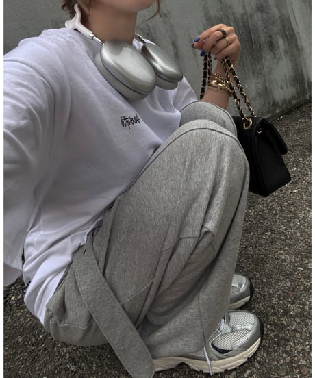 【Nalm.】belted sweat pants /gray
