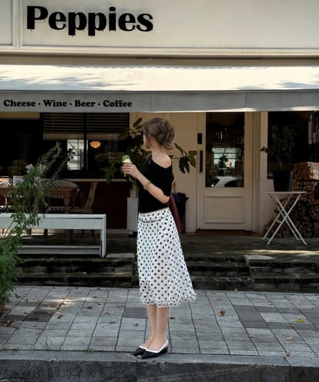 【7/14再入荷】 romantic dot frill skirt