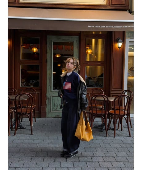 NY lettering knit / navy