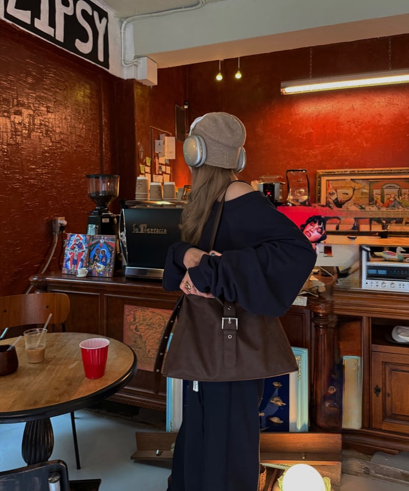 トップス drawstring sweat set-up / brown 再入荷】drawstring sweat set-up / brown | Nalm.