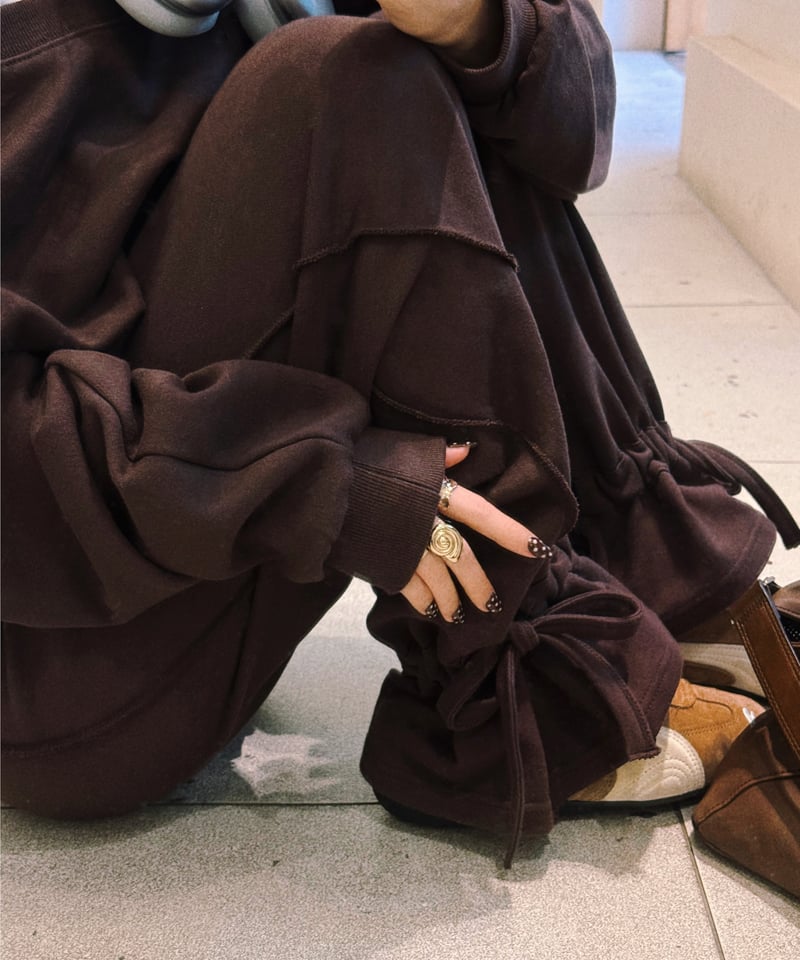 pre再入荷】drawstring sweat set-up / brown | Nalm.
