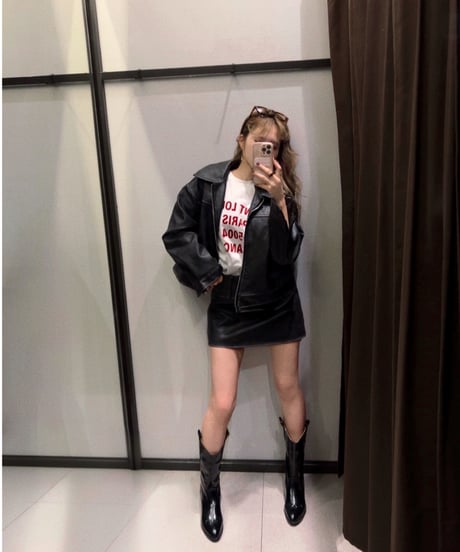 vintage leather jacket/charcoal black