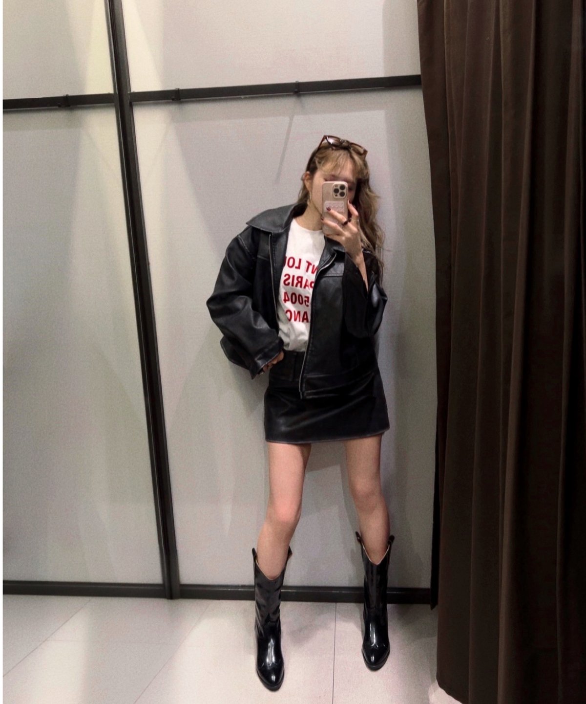vintage leather jacket/charcoal black | Nalm.