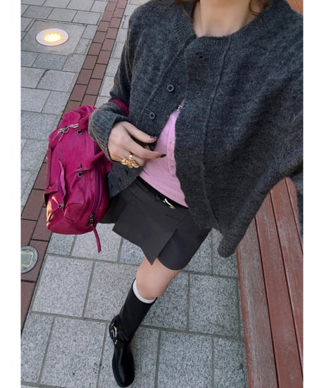 basic stretch rib tops / pink