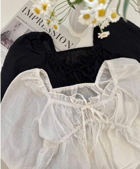 【再入荷】sheer fairy blouse /black