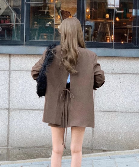 【再入荷】ribbon-tailored jacket / brown
