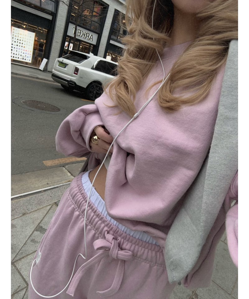 drawstring sweat set-up / sakura pink | Nalm.
