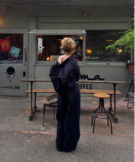 girls happy list denim pants / deep indigo