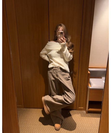 brown wide denim