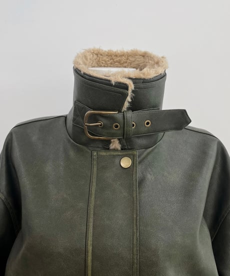 【秋頃再入荷】Nalm. vintage leather jacket / khaki