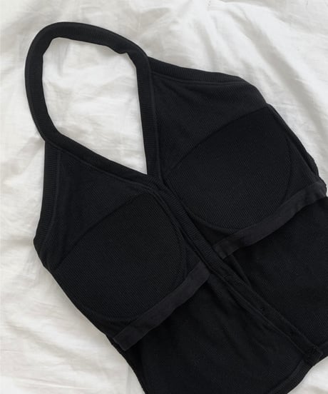 V-neck halter cami /black