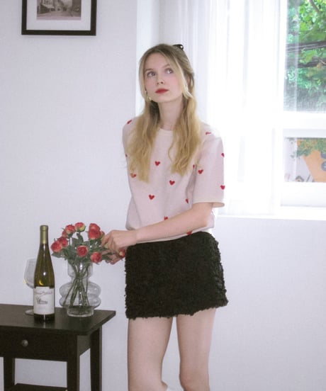 flower charming skirt / black