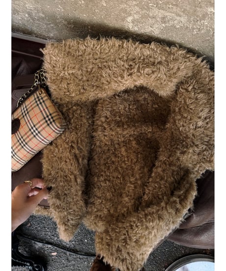 vintage mouton jacket (dark brown)