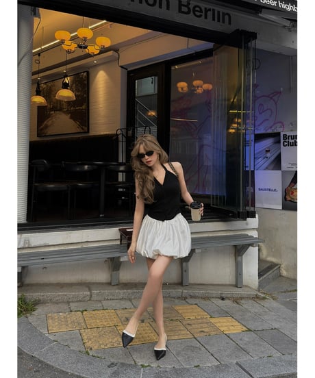 silky glow balloon skirt