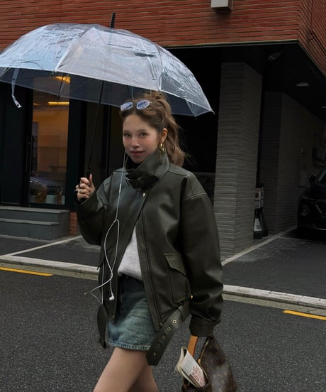 【秋頃再入荷】Nalm. vintage leather jacket / khaki
