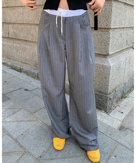 bicolor striped slacks
