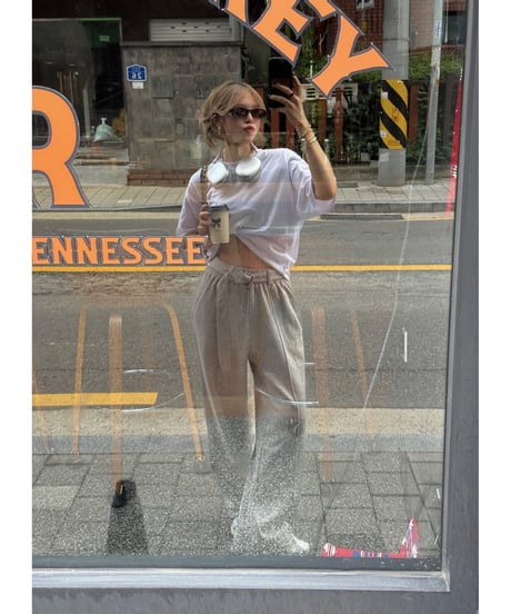 【Nalm.】belted sweat pants /gray