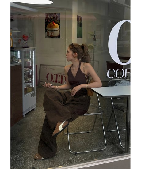 volu over cargo pants /brown