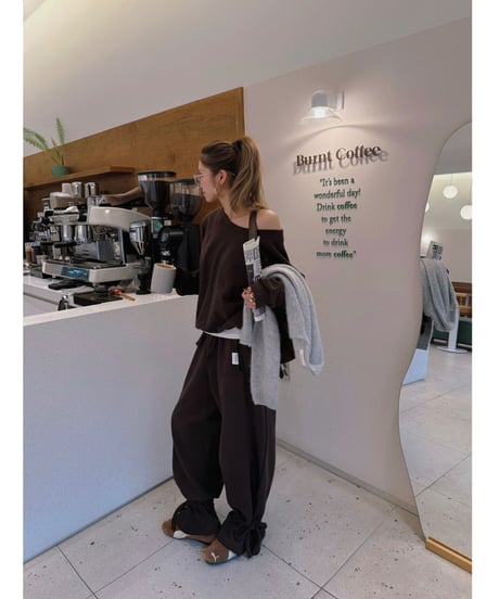 drawstring sweat set-up / brown