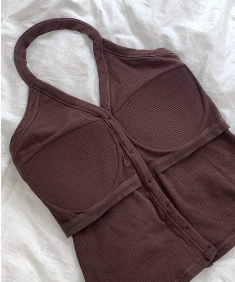 V-neck halter cami /brown