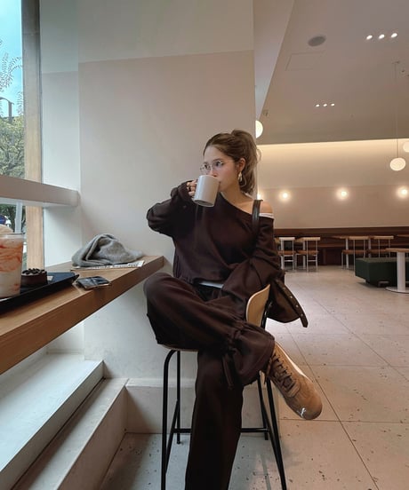 drawstring sweat set-up / brown