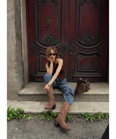 V-neck halter cami /brown