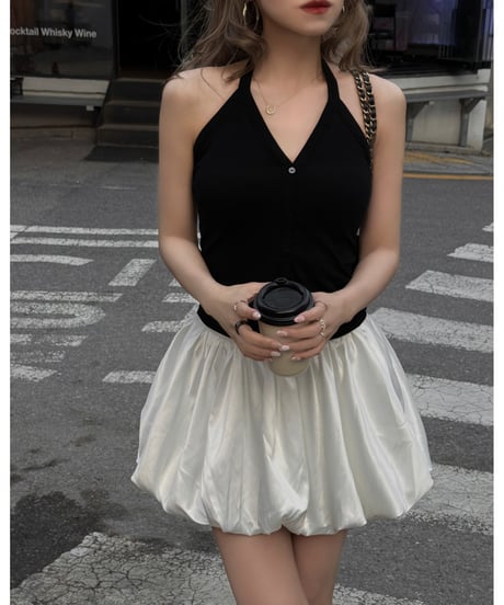 V-neck halter cami /black