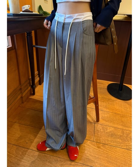 bicolor striped slacks