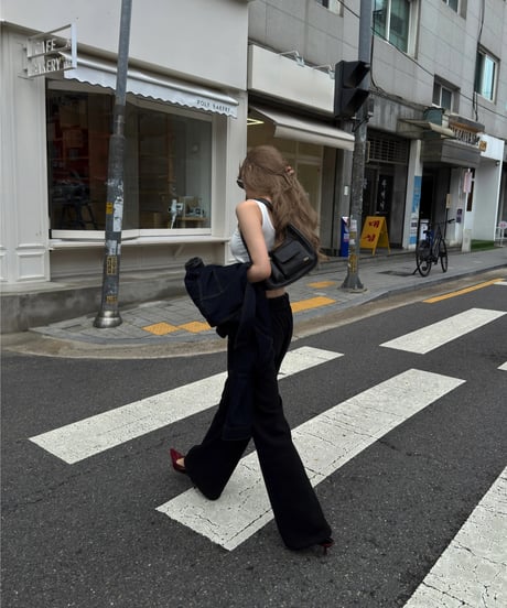 【Nalm.】belted sweat pants /black
