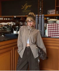 coffee brown checked shirt